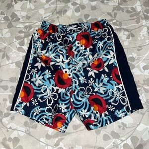 Sesame Street Elmo Boys Blue Red Printed Swimming Board Shorts